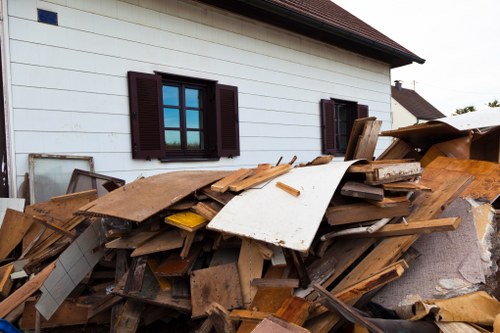 Professional team clearing an office space